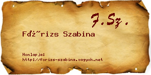 Fórizs Szabina névjegykártya